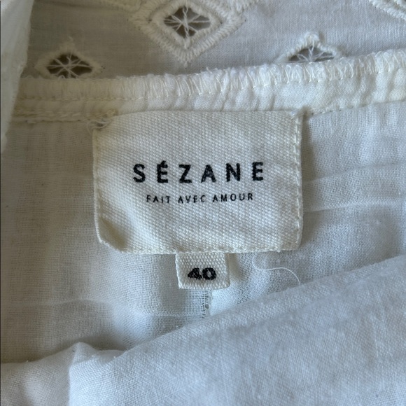 Sezane White Lace-Trimmed Dress - Picture 5 of 8